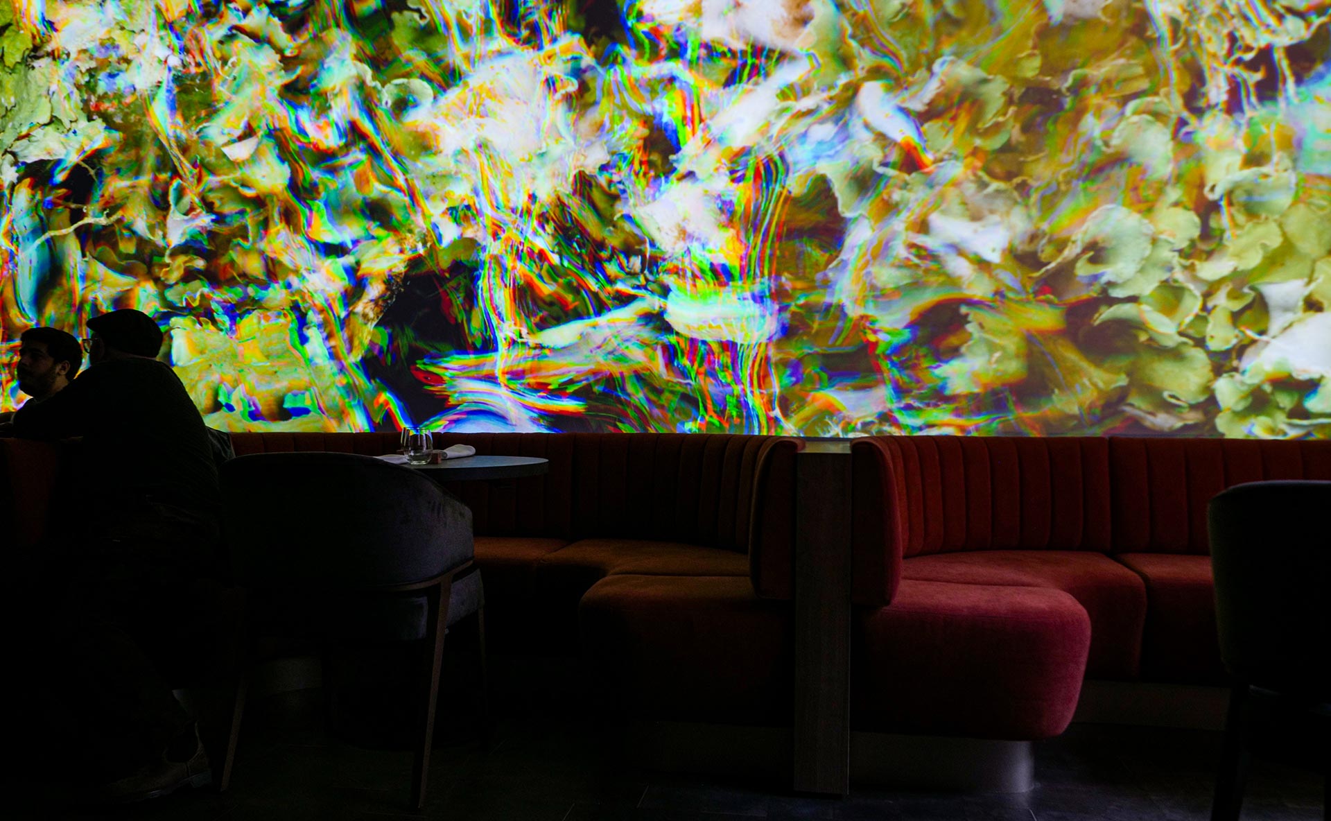 SonoLux Hotel lobby with Katherine Melançon artwork To Soften Our Fall