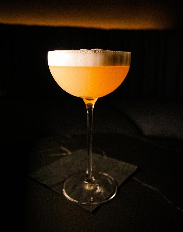 Revolucion cocktail with tequila and mezcal in Subterra audio lounge