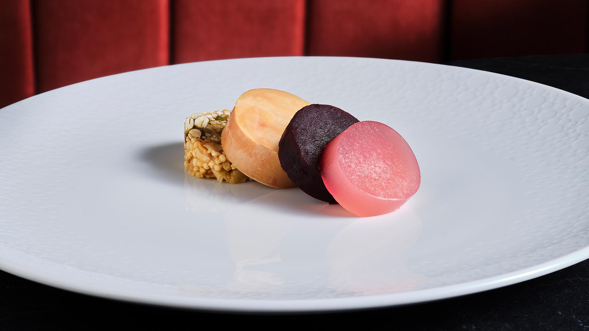 Beet and foie gras dish